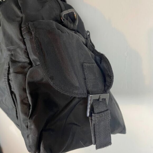 EPOL CREATIONS Women's Black Nylon Handbag Duffel Bag Medium - Picture 5 of 10